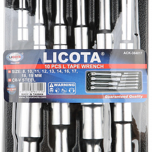 Licota ACK-384017 Набор ключей Г-образных проходных, в ложементе