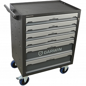 GARWIN PRO S01006-143 Тележка инструментальная 6 полок с комплектом инструмента, 143 пр., серая