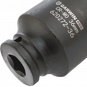 GARWIN PRO 620272-36 Головка, 1/2", 36 мм, торцевая, 6-гранная, ударная, глубокая