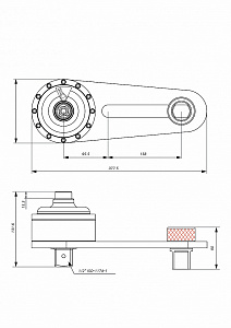 Licota AQMT-PN69450 Усилитель крутящего момента ручной с опорой на головку 1:4,8; 4500 Нм