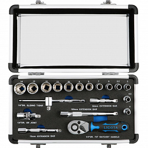 Licota ALM-3001 Набор головок 1/4" 19 пр spline
