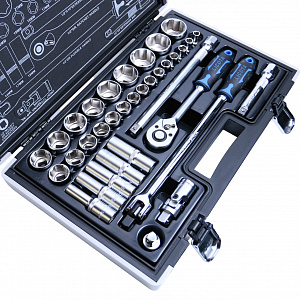 Licota ALK-0008F Набор торцевых головок 1/2" 6-ти гранных 35 пр., 8-36 мм