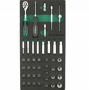 GARWIN PRO 645015 Набор торцевых головок 1/4" 43 пр. в ложементе EVA