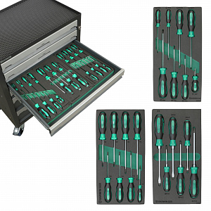 GARWIN PRO S01006-263 Тележка инструментальная 6 полок с комплектом инструмента, 263 пр., серая