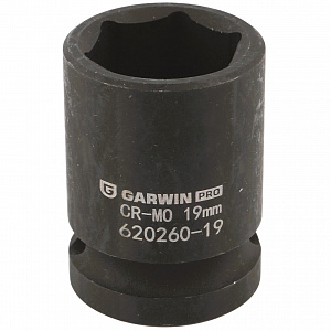 GARWIN PRO 620260-19 Головка, 1/2", 19 мм, торцевая, 6-гранная, ударная
