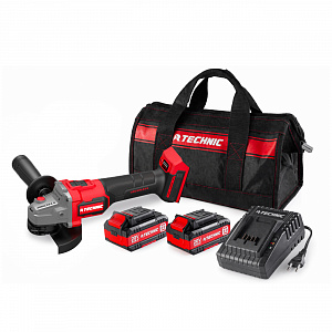RUNTEC RT-AG1100T Шлифмашина угловая аккумуляторная RUNTEC TECHNIC 125 мм, 20В, 2*4Ач, 1100Вт