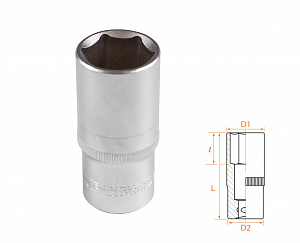 Головка торцевая глубокая шестигранная 3/8", 22 мм AFFIX AF00130022