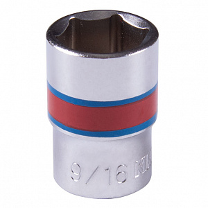 Головка торцевая стандартная шестигранная 3/8", 9/16", дюймовая KING TONY 333518S
