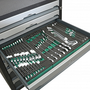 GARWIN PRO S01007-336 Тележка инструментальная 7 полок с комплектом инструмента, 336 пр., серая