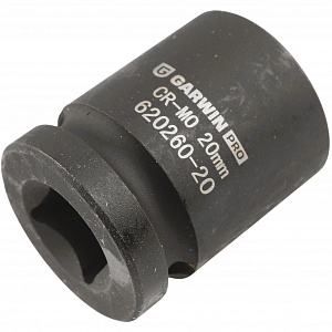 GARWIN PRO 620260-20 Головка, 1/2", 20 мм, торцевая, 6-гранная, ударная