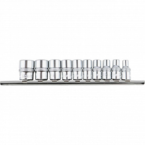 Licota TBS-22002 Набор торцевых головок 1/4" 12-ти гранных, 10 пр. на линейке, 3/16"-9/16"