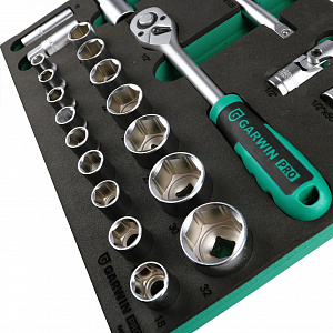 GARWIN PRO 646065 Набор торцевых головок 1/2" 31 пр. в ложементе EVA