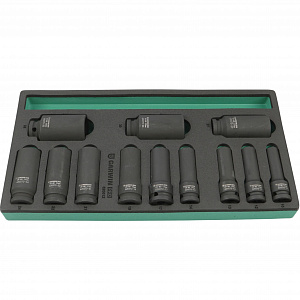 GARWIN PRO 620012 Набор ударных головок глубоких 1/2" 10 - 32 мм 12 пр в ложементе EVA