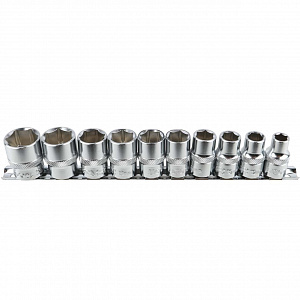 Licota TBS-22105 Набор торцевых головок 1/2" 6-ти гранных, 10 пр. на линейке, 10-24 мм
