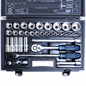 Licota ALK-0008F Набор торцевых головок 1/2" 6-ти гранных 35 пр., 8-36 мм