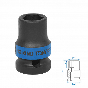 Головка торцевая ударная шестигранная 1/2", 13 мм KING TONY 453513M