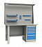 GARWIN INDUSTRIAL 004040-4 Верстак однотумбовый, тумба с 6 ящиками с оцинкованной столешницей 1500 мм (синий RAL5005)-4004