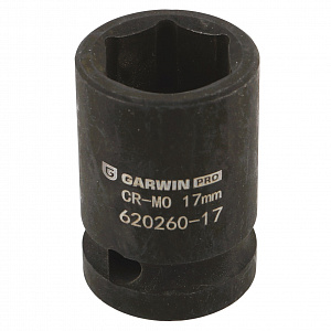 GARWIN PRO 620260-17 Головка, 1/2", 17 мм, торцевая, 6-гранная, ударная