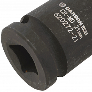 GARWIN PRO 620272-21 Головка, 1/2", 21 мм, торцевая, 6-гранная, ударная, глубокая