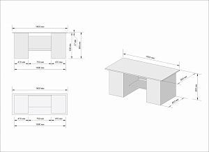 Верстак инструментальный двухтумбовый GWT-V1800B Great Wolf, 4 ящика, тумба с дверью, 1800x700