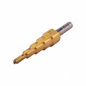 GARWIN INDUSTRIAL 102550-4-12-5 Сверло ступенчатое 4,0-12,0 мм, 5 ступеней, HSS, TiN