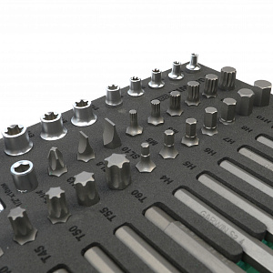 GARWIN PRO 645545 Набор бит и головок Е-профиль 89 пр. в ложементе EVA