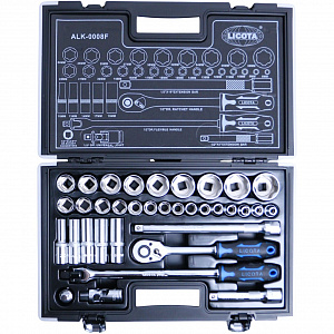 Licota ALK-0008F Набор торцевых головок 1/2" 6-ти гранных 35 пр., 8-36 мм