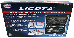 Licota ALK-0003P Набор торцевых головок 1/4" 33пр spline