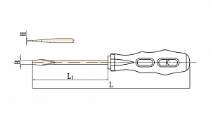 GARWIN INDUSTRIAL GSX-E26 Отвертка шлицевая c двухкомпонентной ручкой искробезопасная VDE 1000V SL8х200 мм