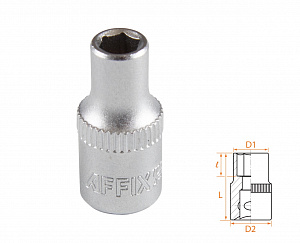 Головка торцевая стандартная шестигранная 1/4", 5 мм AFFIX AF00020005