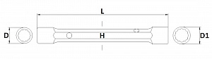Licota AWT-TBF3032 Ключ торцевой, прямой, двусторонний, кованый, 30 мм х 32 мм