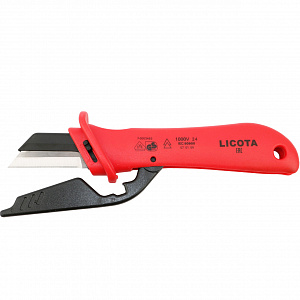 Licota AKD-V009 Нож электрика для снятия изоляции VDE 1000В, с откидной защитой