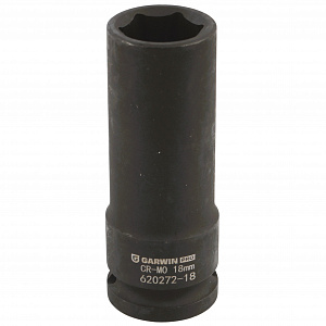 GARWIN PRO 620272-18 Головка, 1/2", 18 мм, торцевая, 6-гранная, ударная, глубокая