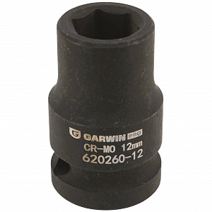 GARWIN PRO 620260-12 Головка, 1/2", 12 мм, торцевая, 6-гранная, ударная