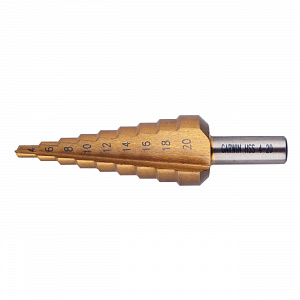 GARWIN INDUSTRIAL 102550-4-20-9 Сверло ступенчатое 4,0-20,0 мм, 9 ступеней, HSS, TiN