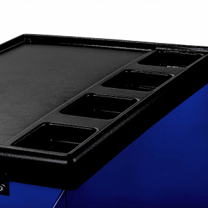 Licota AWX-2602GB-N-R-ST Тележка инструментальная с карманом, cо столешницей, 5 полок, сине-серая