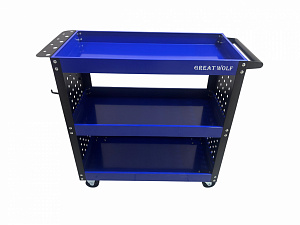 Инструментальная тележка GW-3ST3 BLUE (3 полки, с перфорацией, синяя, Great Wolf)