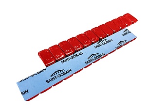 Грузик самоклеящийся стальной с красным покрытием на ленте SAINT GOBAIN (12х5 г, 50 шт.)