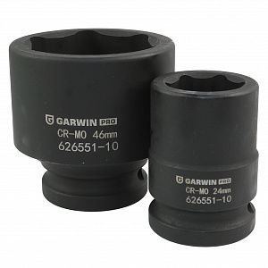 GARWIN PRO 626551-10 Набор ударных головок 3/4", 56 мм, 10 пр., 24-46 мм