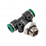 GARWIN PRO 808520-Т-6-6-14 Фитинг цанговый Т-тройник М1/4" 6 мм, с уплотнением, пластм. корпус-4004