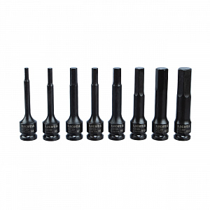 Licota ASA-30001 Набор шестигранников ударных 3/8" HEX 4, 5, 6, 7, 8, 10, 12, 14 мм 8 пр, длина 78 мм