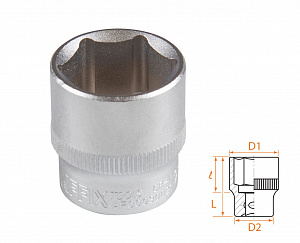 Головка торцевая стандартная шестигранная 3/8", 21 мм AFFIX AF00030021