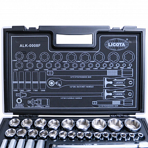 Licota ALK-0008F Набор торцевых головок 1/2" 6-ти гранных 35 пр., 8-36 мм