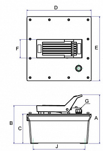 GARWIN INDUSTRIAL 811013-700-8000-P Насос ножной гидравлический с пневматическим приводом 700 бар; 8 л