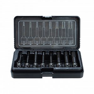 Licota ASA-30001 Набор шестигранников ударных 3/8" HEX 4, 5, 6, 7, 8, 10, 12, 14 мм 8 пр, длина 78 мм