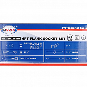 Licota ALT-5002F-RU Набор торцевых головок 1/2" 24пр. 10 - 32 мм
