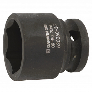 GARWIN PRO 620260-25 Головка, 1/2", 25 мм, торцевая, 6-гранная, ударная