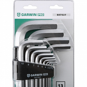 GARWIN PRO 607527 Набор шестигранников угловых длинных, 13 пр. 2-19 мм