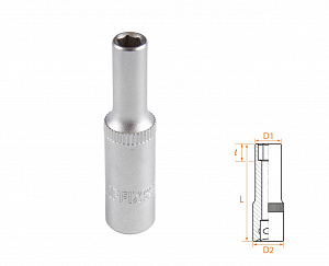 Головка торцевая глубокая шестигранная 1/4", 5 мм AFFIX AF00120005