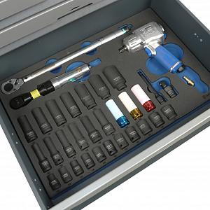 GARWIN PRO S01007-336 Тележка инструментальная 7 полок с комплектом инструмента, 336 пр., серая